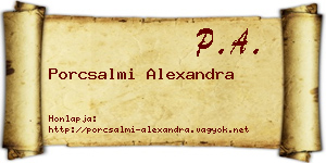 Porcsalmi Alexandra névjegykártya