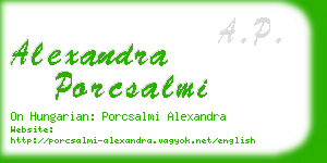 alexandra porcsalmi business card